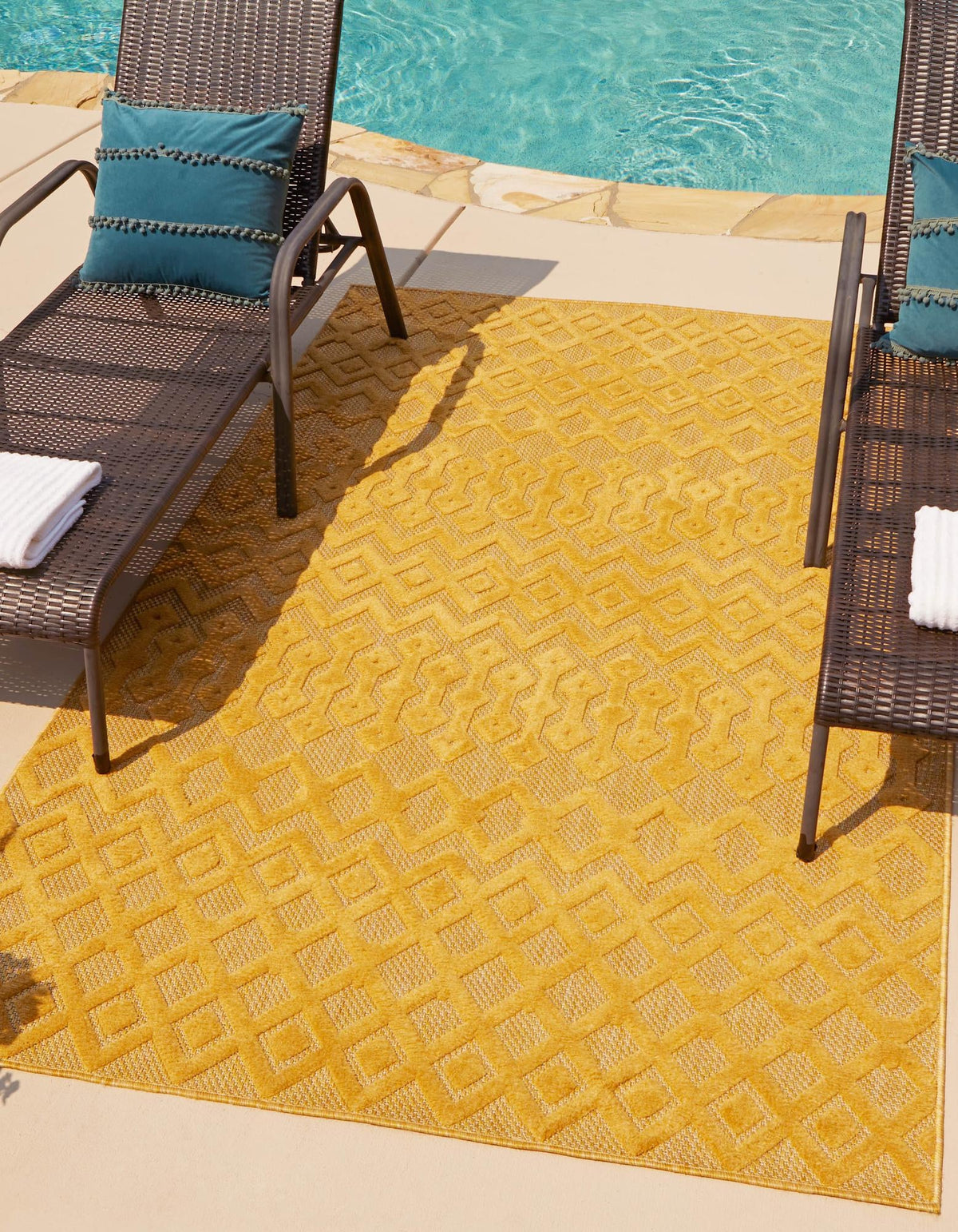 Garden Lattice Charm Collection Area Rug -  Pergola (Yellow) Rectangle Yellow  lifestyle 2
