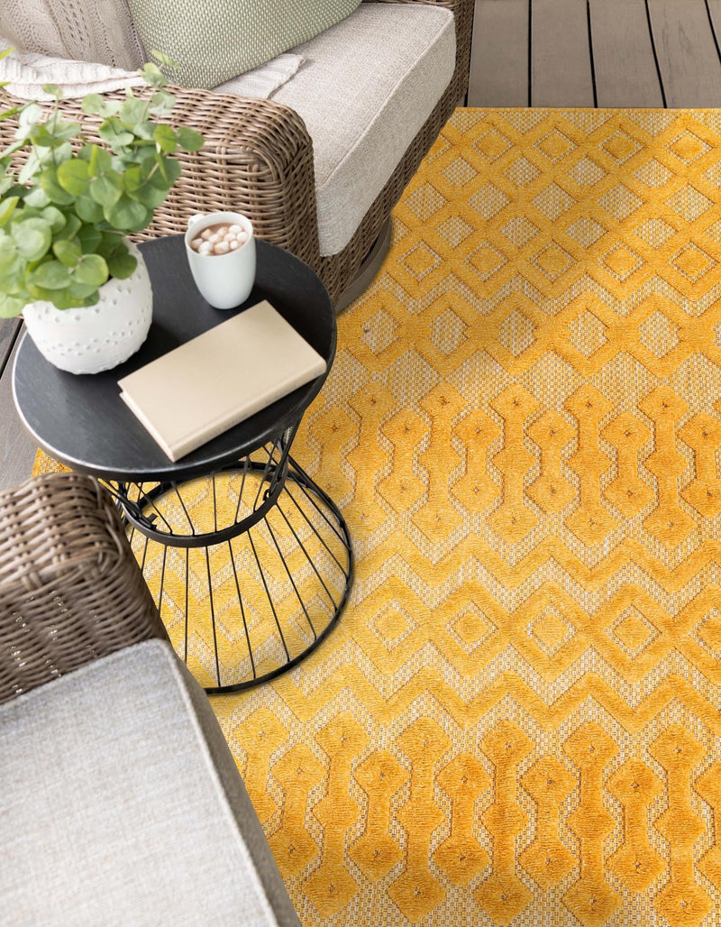 Garden Lattice Charm Collection Area Rug -  Pergola (Yellow) Rectangle Yellow  lifestyle 12