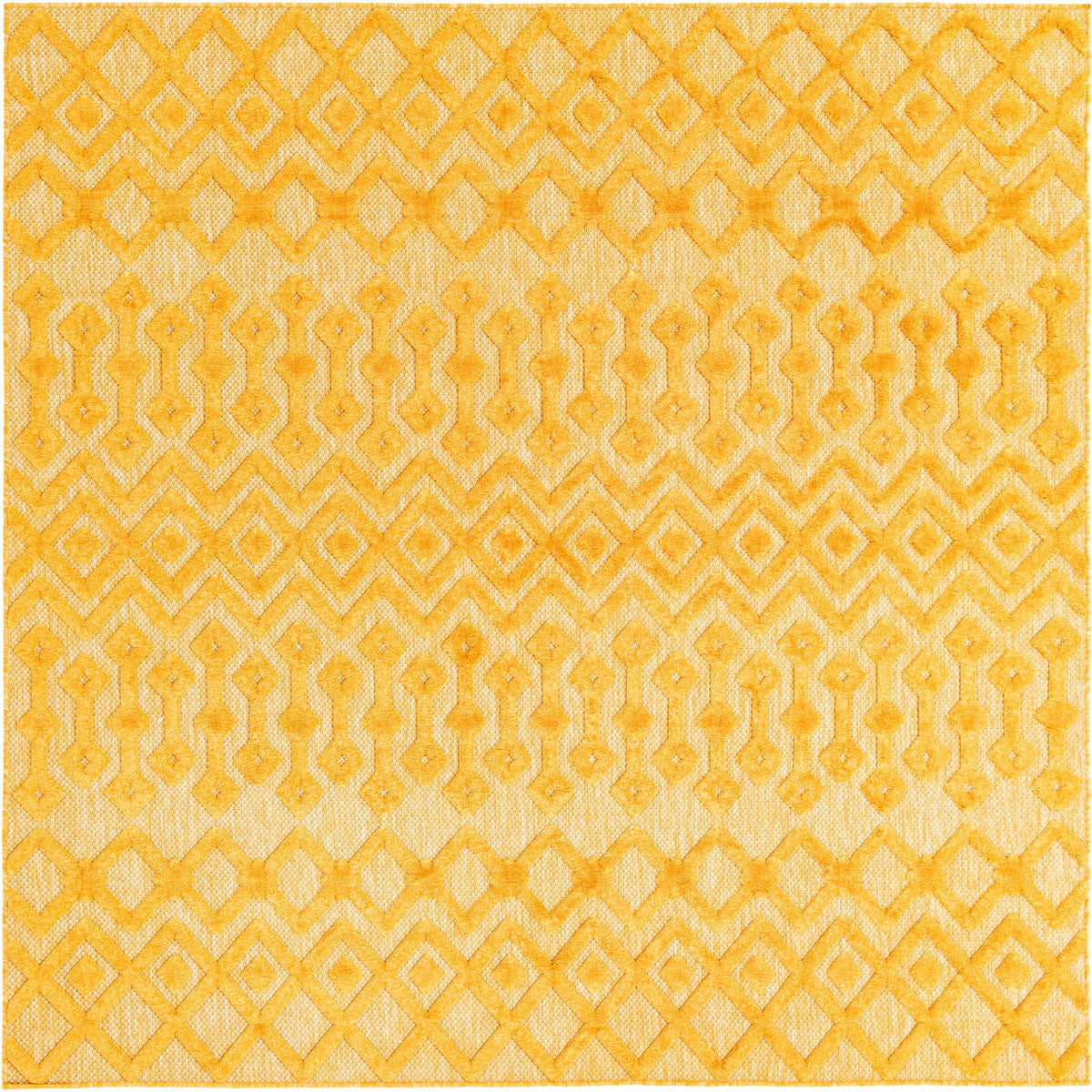 Garden Lattice Charm Collection Area Rug -  Pergola (Yellow) Square Yellow  lifestyle 17