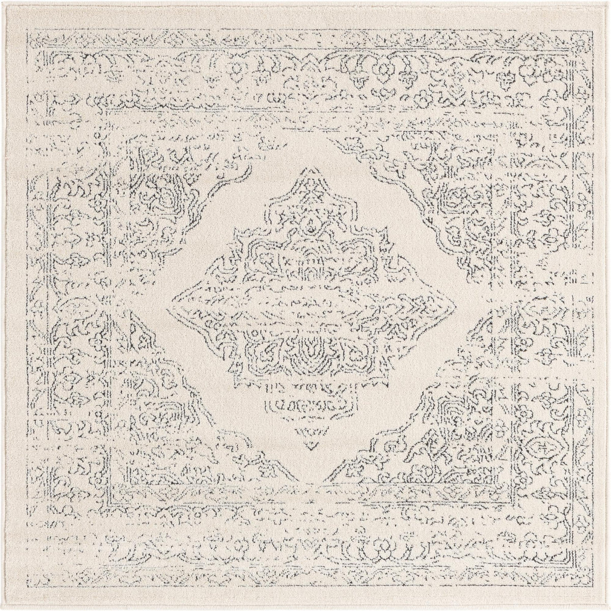 Savannah Soiree Collection Area Rug - Serengeti (White) Square White  lifestyle 10
