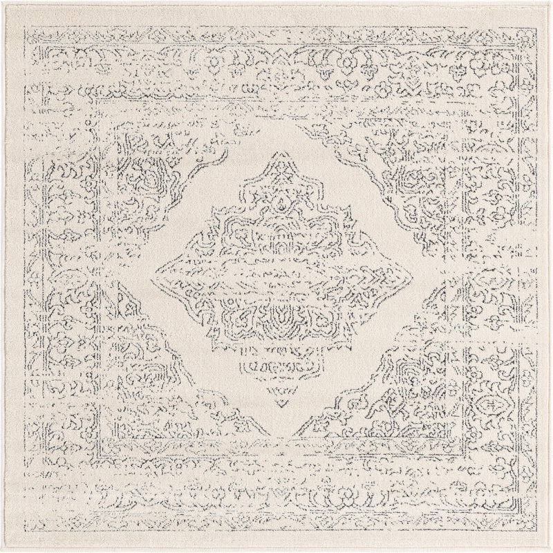 Savannah Soiree Collection Area Rug - Serengeti (White) Square White  lifestyle 10