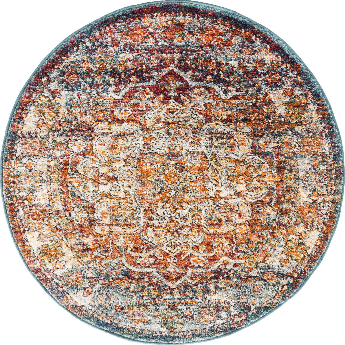 Savannah Soiree Collection Area Rug -  Everglade (Multi) Round Multi  lifestyle 17