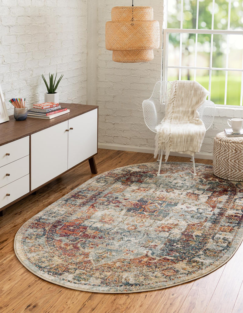 Savannah Soiree Collection Area Rug -  Everglade (Ivory) Oval Ivory  lifestyle 22
