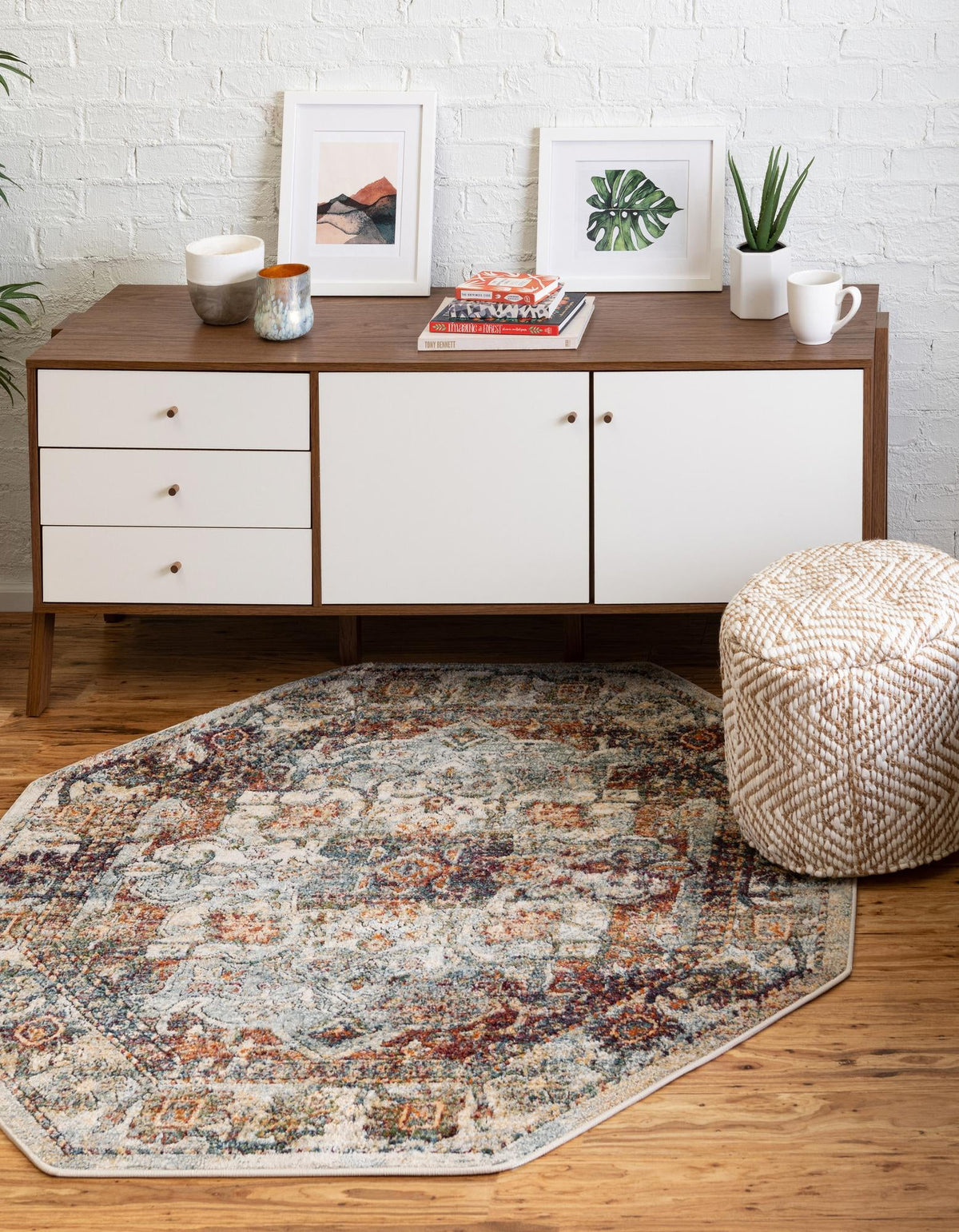 Savannah Soiree Collection Area Rug -  Everglade (Ivory) Octagon Ivory  lifestyle 23