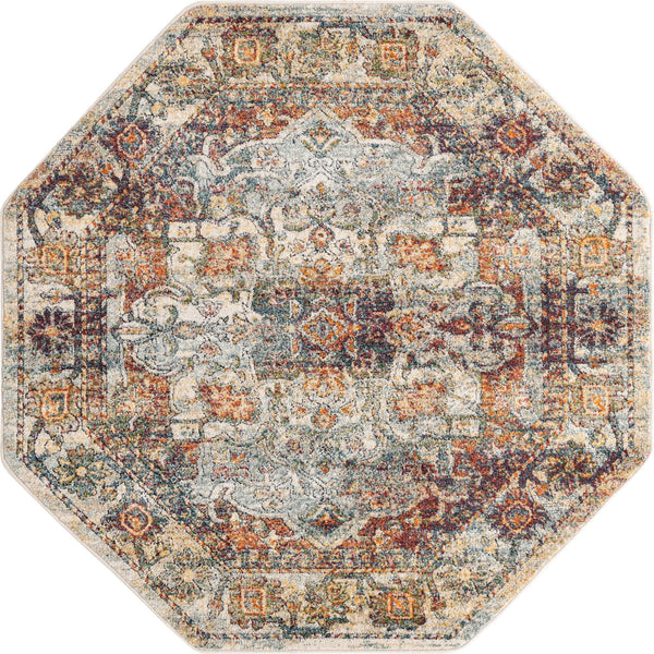 Savannah Soiree Collection Area Rug -  Everglade (Ivory) Octagon Ivory  lifestyle 18