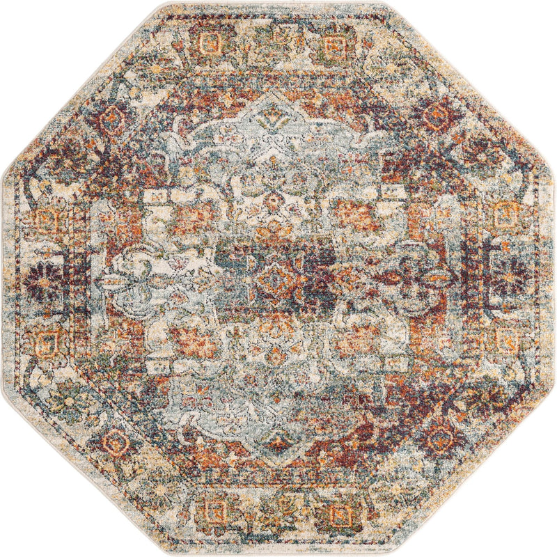 Savannah Soiree Collection Area Rug -  Everglade (Ivory) Octagon Ivory  lifestyle 18