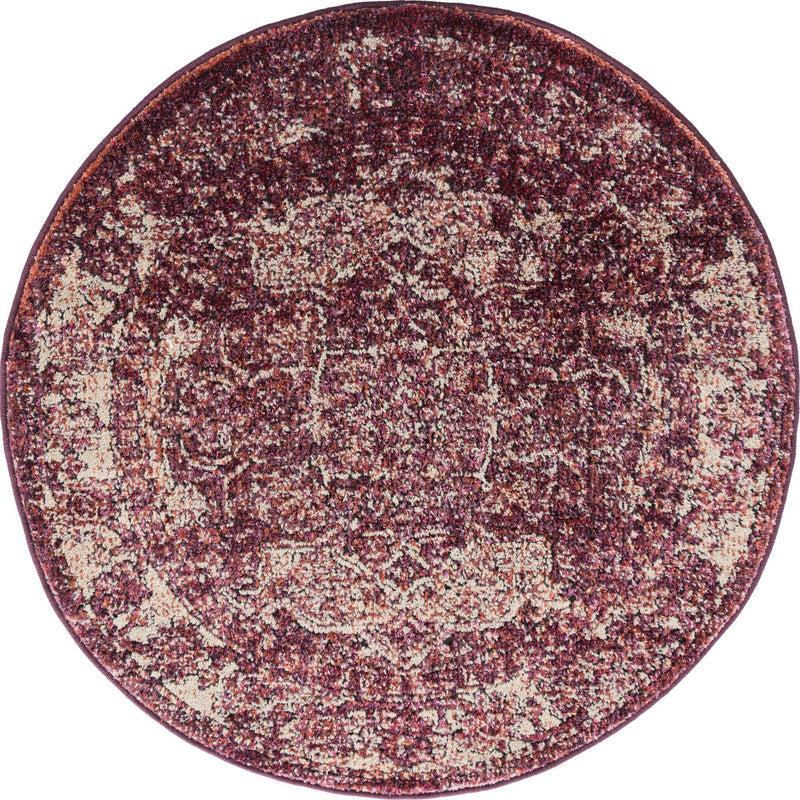 Savannah Soiree Collection Area Rug -  Everglade (Purple) Round Purple  lifestyle 9