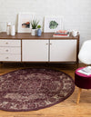 Savannah Soiree Collection Area Rug -  Everglade (Purple) Round Purple  lifestyle 14