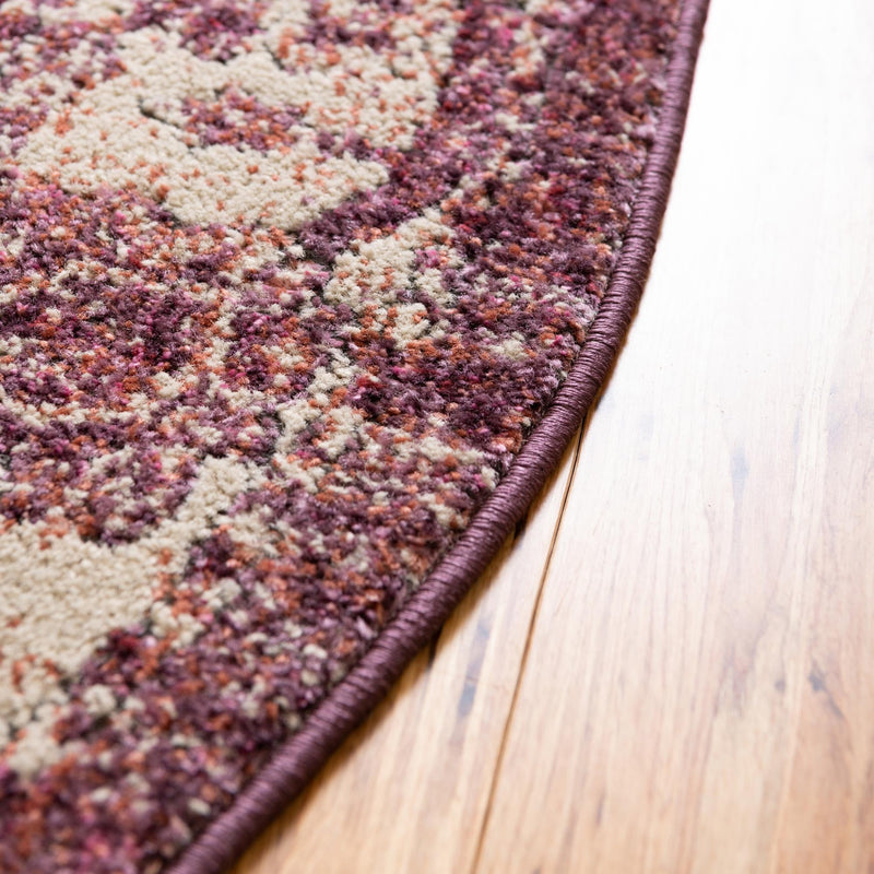 Savannah Soiree Collection Area Rug -  Everglade (Purple) Round Purple  lifestyle 35