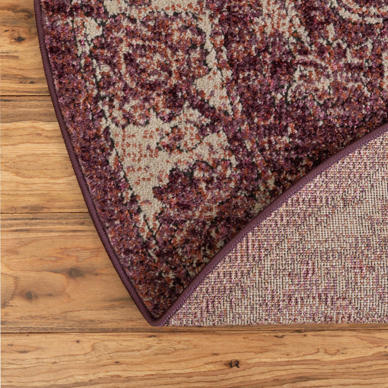 Savannah Soiree Collection Area Rug -  Everglade (Purple) Round Purple  lifestyle 45