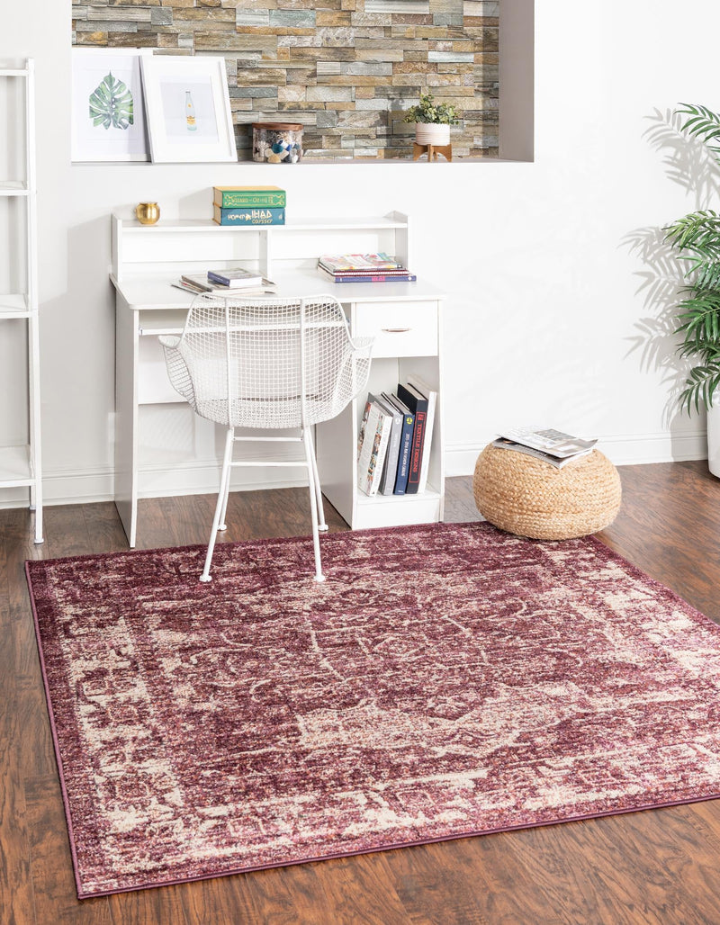 Savannah Soiree Collection Area Rug -  Everglade (Purple) Square Purple  lifestyle 15