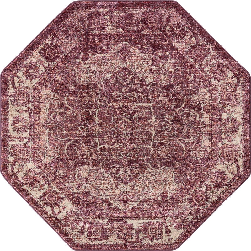 Savannah Soiree Collection Area Rug -  Everglade (Purple) Octagon Purple  lifestyle 12