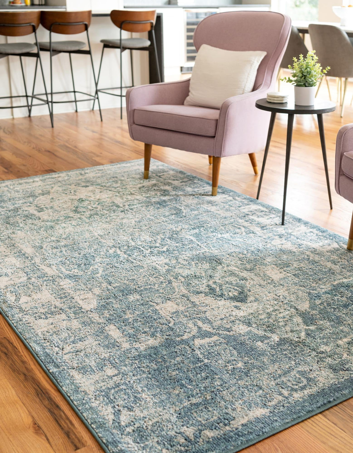 Savannah Soiree Collection Area Rug -  Everglade (Blue) Rectangle Blue  lifestyle 4