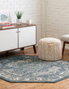 Savannah Soiree Collection Area Rug -  Everglade (Blue) Octagon Blue  lifestyle 28