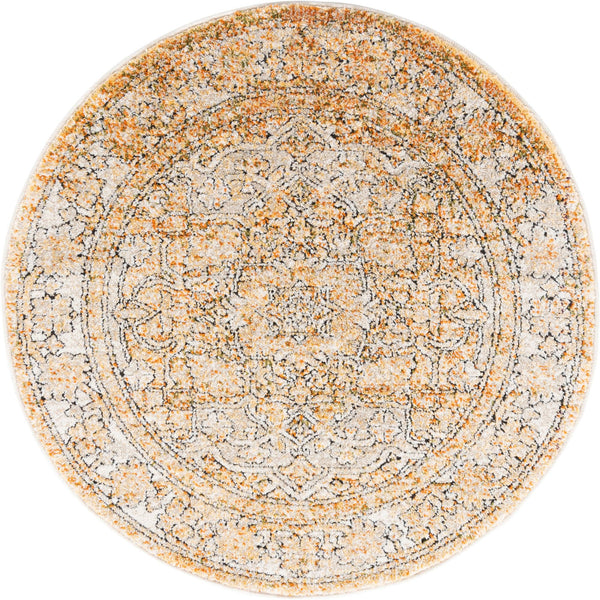 Savannah Soiree Collection Area Rug -  Everglade (Beige) Round Beige  lifestyle 12