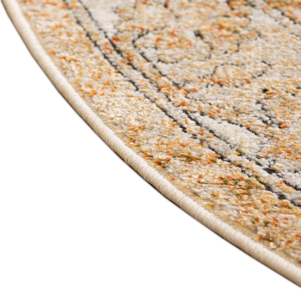 Savannah Soiree Collection Area Rug -  Everglade (Beige) Round Beige  lifestyle 36