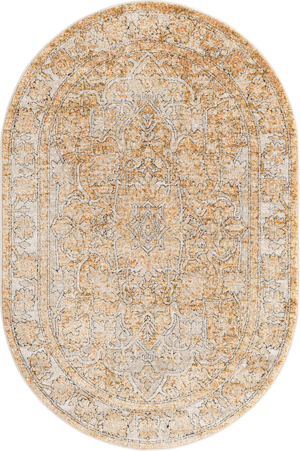 Savannah Soiree Collection Area Rug -  Everglade (Beige) Oval Beige  lifestyle 14