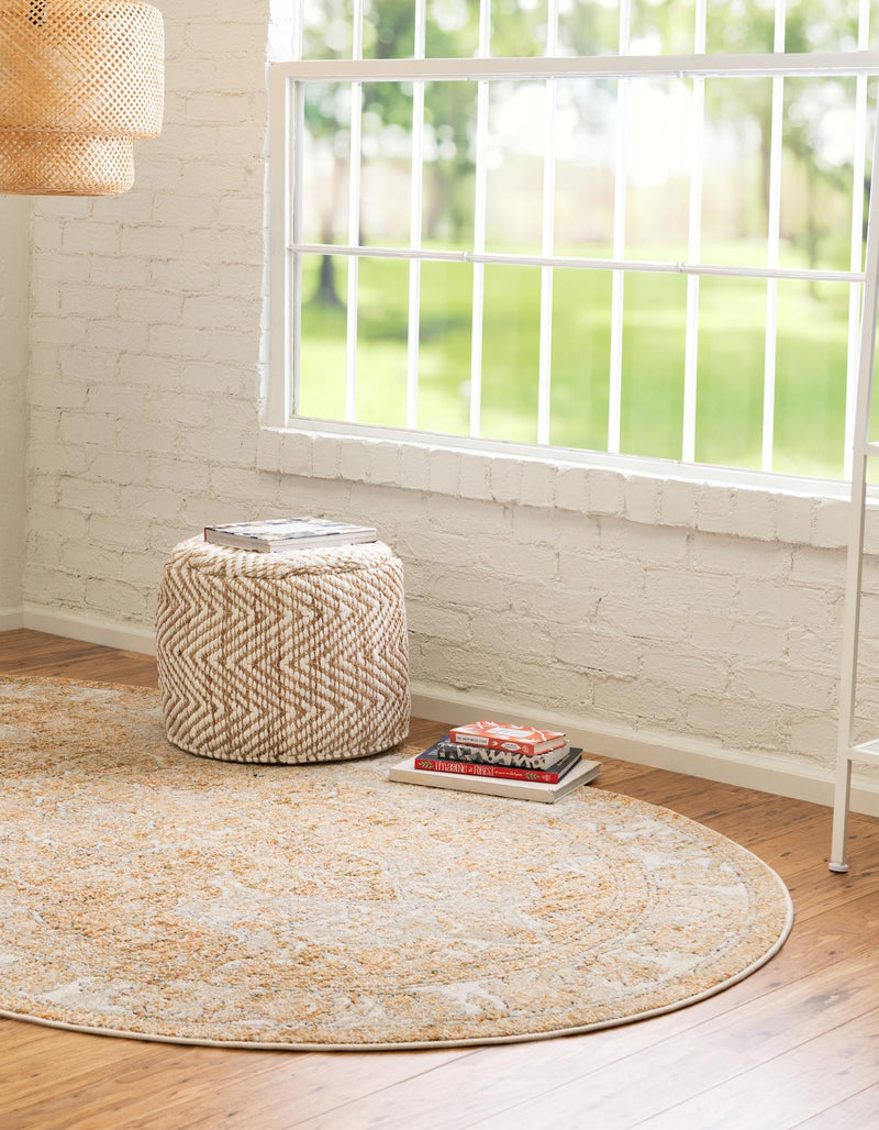 Savannah Soiree Collection Area Rug -  Everglade (Beige) Oval Beige  lifestyle 24