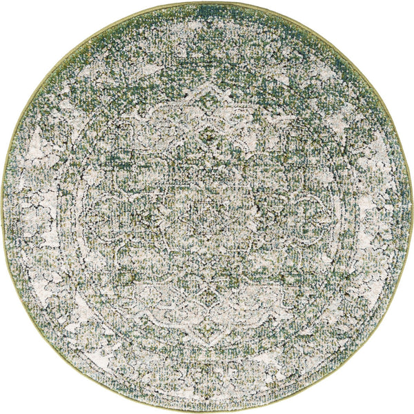 Savannah Soiree Collection Area Rug -  Everglade (Green) Round Green  lifestyle 15