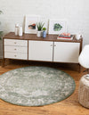 Savannah Soiree Collection Area Rug -  Everglade (Green) Round Green  lifestyle 20