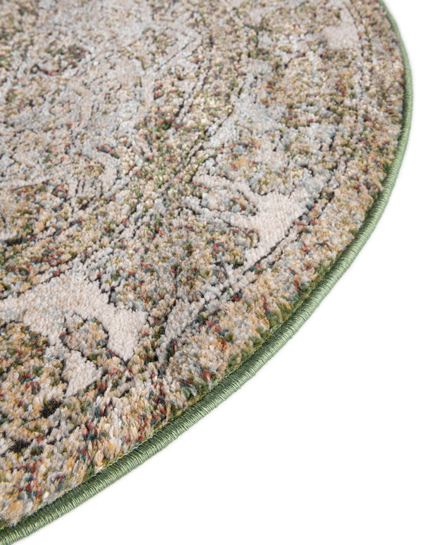 Savannah Soiree Collection Area Rug -  Everglade (Green) Round Green  lifestyle 40