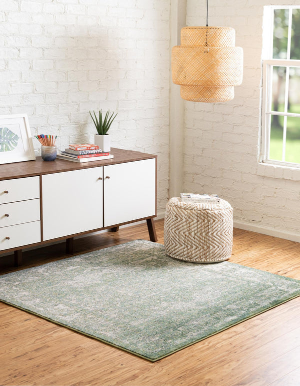 Savannah Soiree Collection Area Rug -  Everglade (Green) Square Green  lifestyle 26