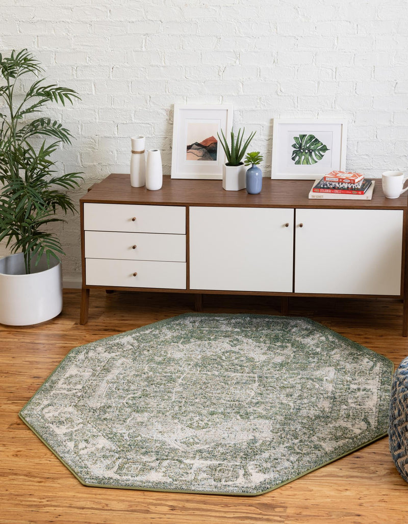 Savannah Soiree Collection Area Rug -  Everglade (Green) Octagon Green  lifestyle 23