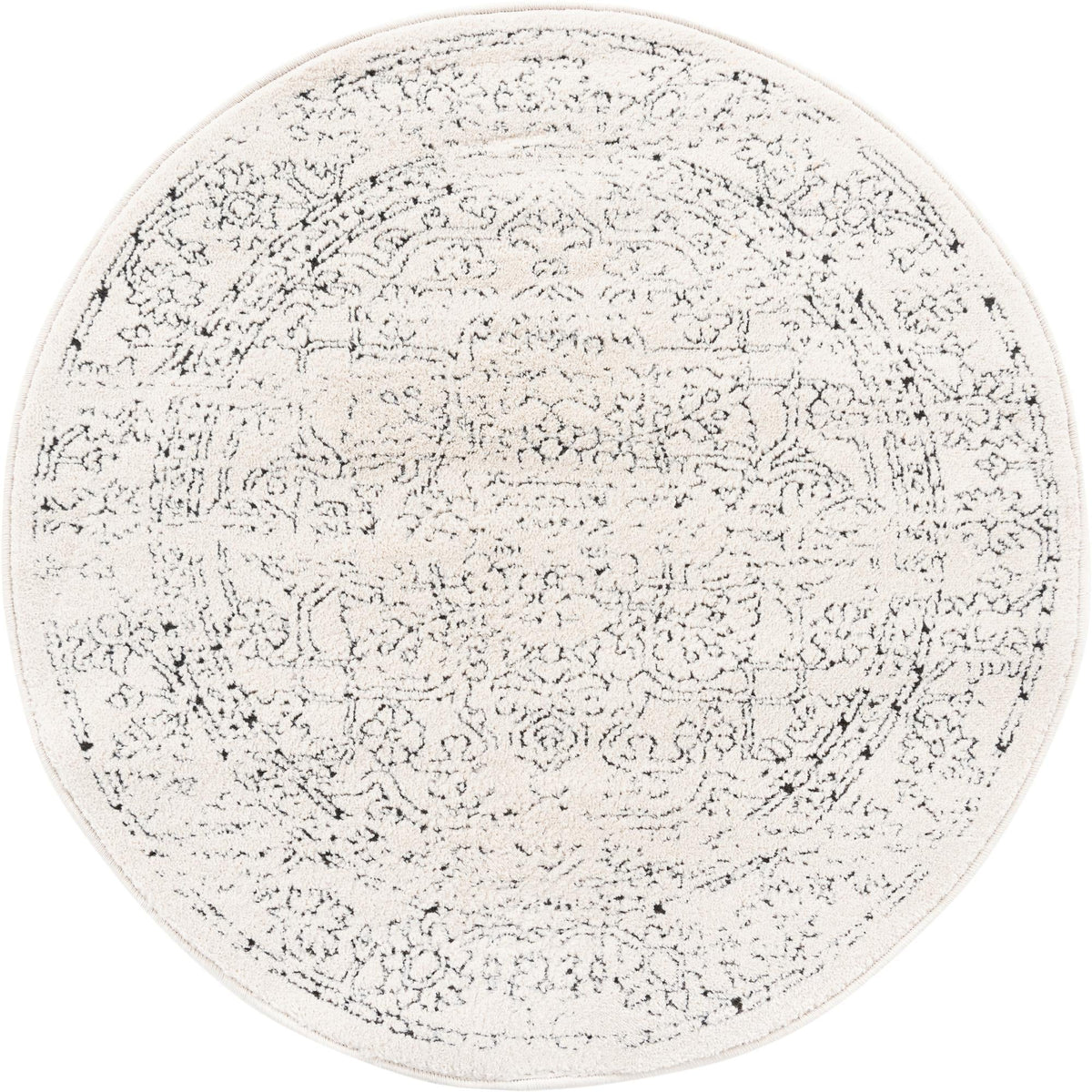 Savannah Soiree Collection Area Rug -  Everglade (White) Round White  lifestyle 16