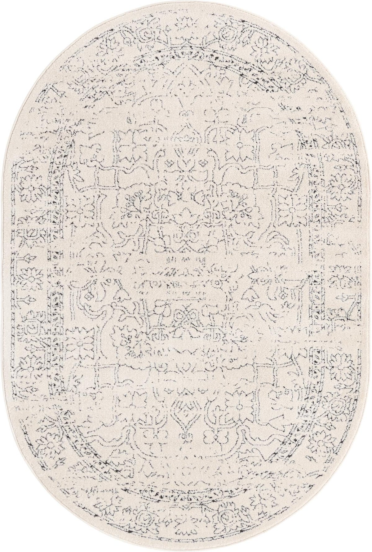 Savannah Soiree Collection Area Rug -  Everglade (White) Oval White  lifestyle 18