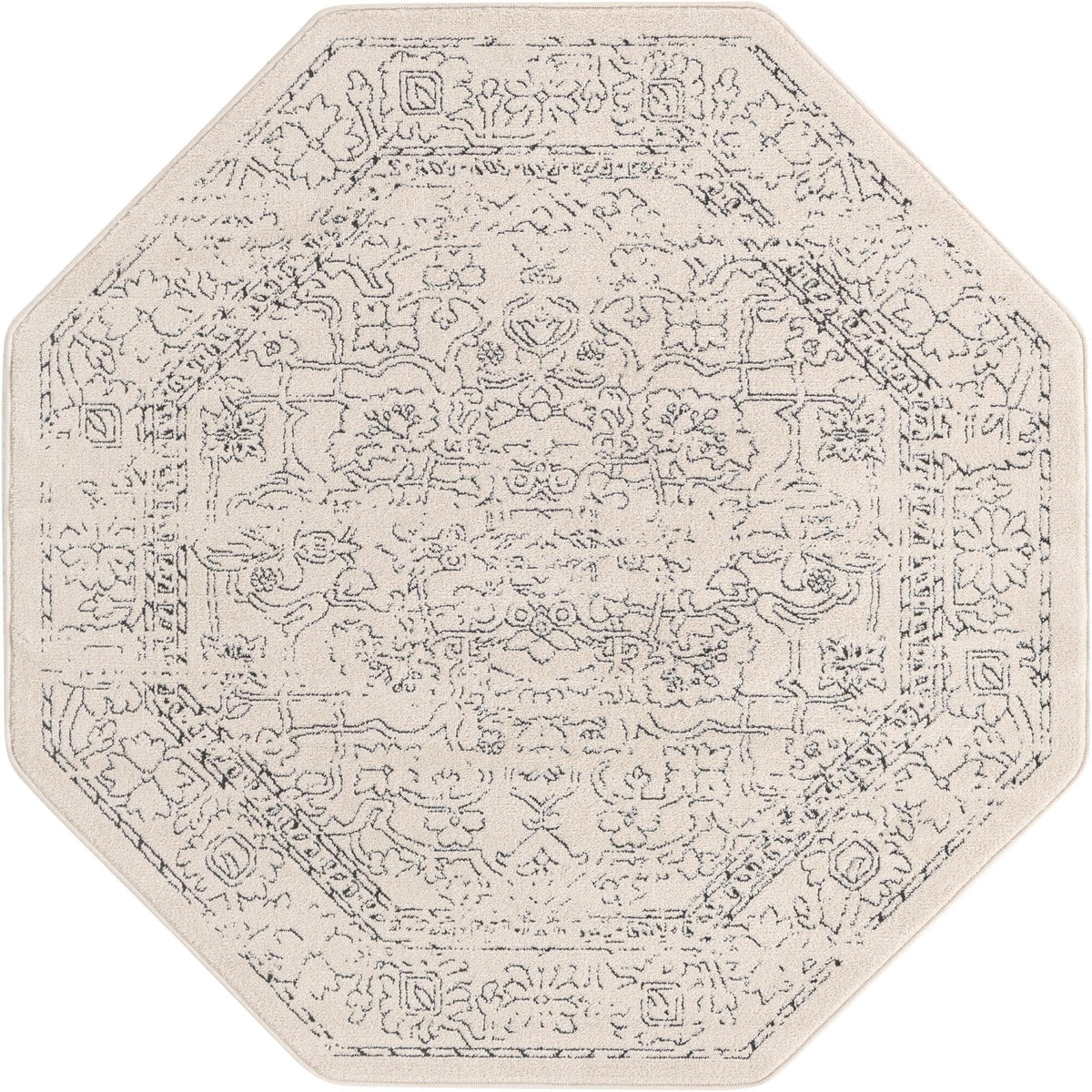 Savannah Soiree Collection Area Rug -  Everglade (White) Octagon White  lifestyle 19