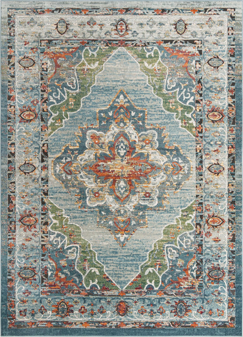 Savannah Soiree Collection Area Rug - Serengeti (Blue) Rectangle Blue Main
