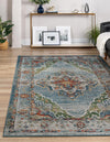 Savannah Soiree Collection Area Rug - Serengeti (Blue) Rectangle Blue  lifestyle 2