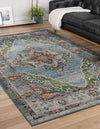 Savannah Soiree Collection Area Rug - Serengeti (Blue) Rectangle Blue  lifestyle 3