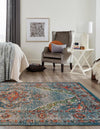 Savannah Soiree Collection Area Rug - Serengeti (Blue) Rectangle Blue  lifestyle 5
