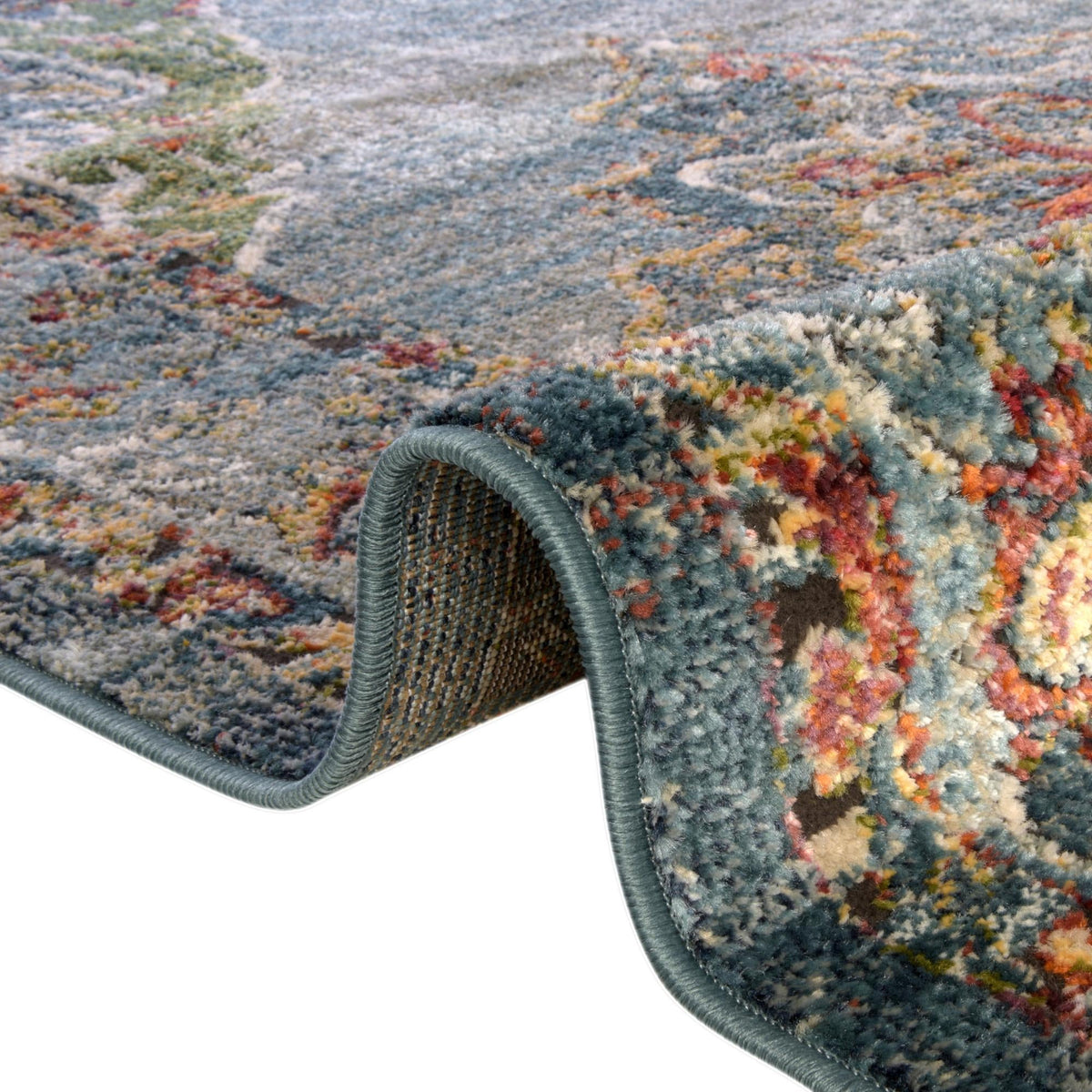 Savannah Soiree Collection Area Rug - Serengeti (Blue) Rectangle Blue  lifestyle 11