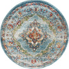 Savannah Soiree Collection Area Rug - Serengeti (Blue) Round Blue  lifestyle 18
