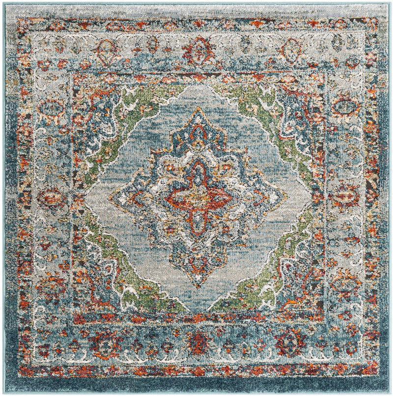Savannah Soiree Collection Area Rug - Serengeti (Blue) Square Blue  lifestyle 19