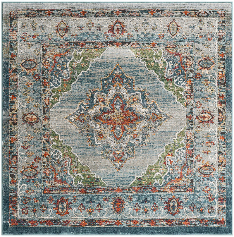 Savannah Soiree Collection Area Rug - Serengeti (Blue) Square Blue  lifestyle 26