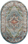Savannah Soiree Collection Area Rug - Serengeti (Blue) Oval Blue  lifestyle 20