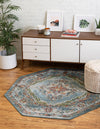 Savannah Soiree Collection Area Rug - Serengeti (Blue) Octagon Blue  lifestyle 26