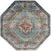 Savannah Soiree Collection Area Rug - Serengeti (Blue) Octagon Blue  lifestyle 21