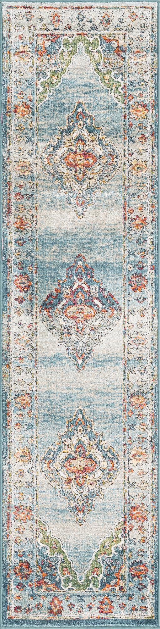 Savannah Soiree Collection Area Rug - Serengeti (Blue) Runner Blue  lifestyle 41
