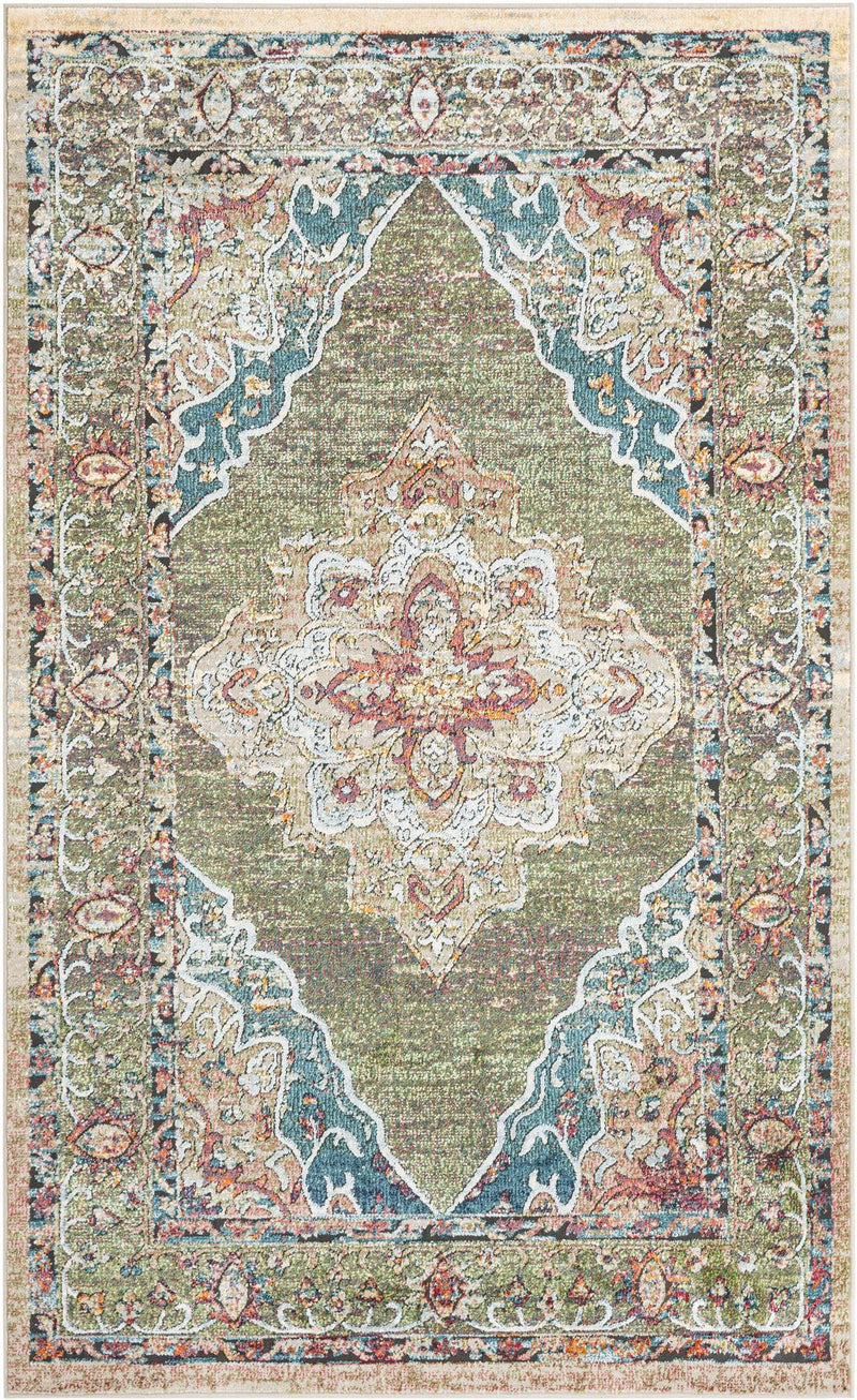 Savannah Soiree Collection Area Rug - Serengeti (Green) Rectangle Green  lifestyle 2