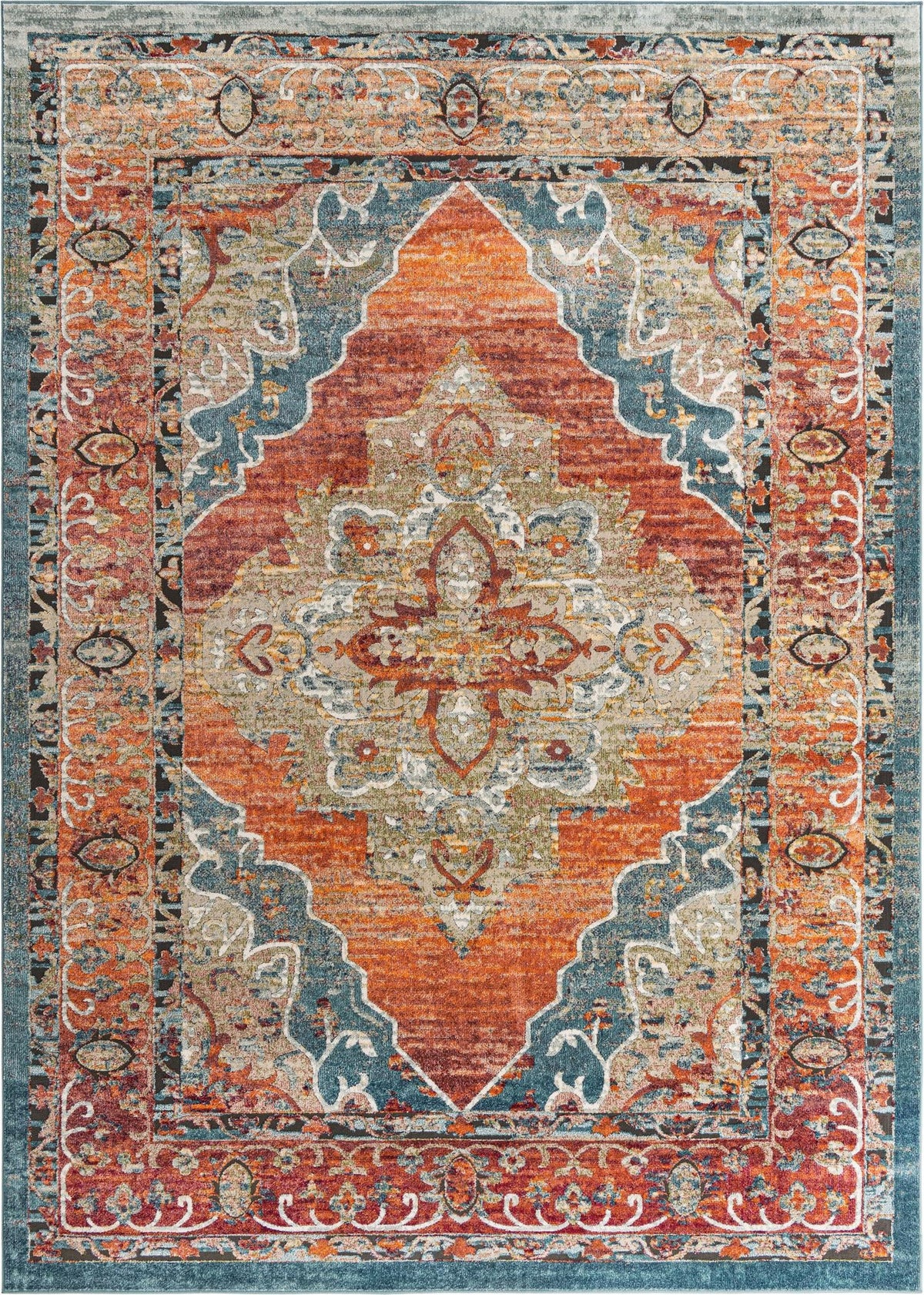 Savannah Soiree Collection Area Rug - Serengeti (Rust Red) Rectangle Rust Red Main