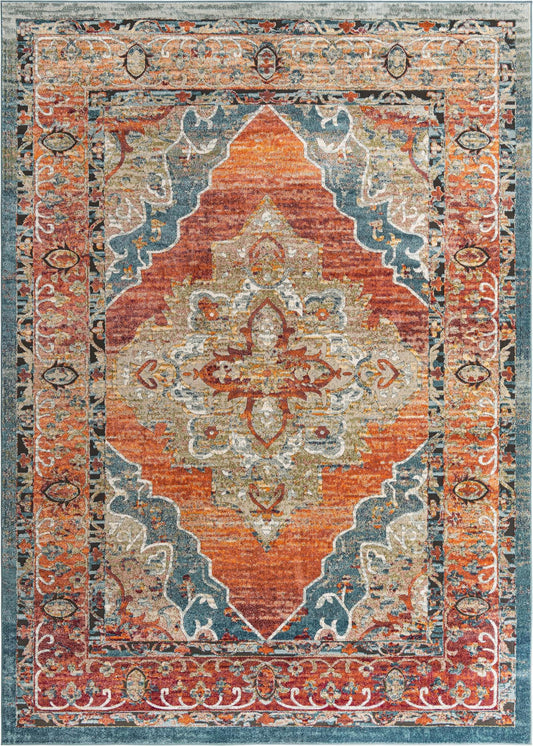 Savannah Soiree Collection Area Rug - Serengeti (Rust Red) Rectangle Rust Red Main