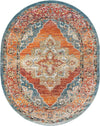 Savannah Soiree Collection Area Rug - Serengeti (Rust Red) Oval Rust Red  lifestyle 39
