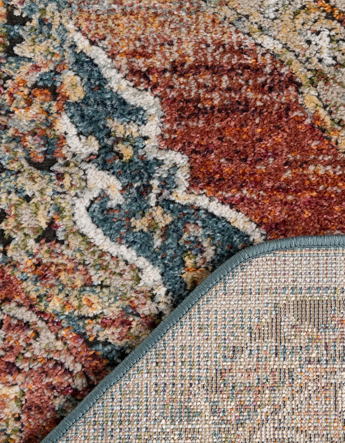 Savannah Soiree Collection Area Rug - Serengeti (Rust Red) Octagon Rust Red  lifestyle 52