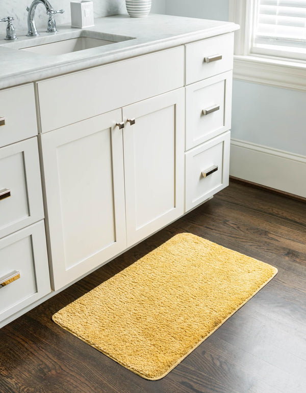 Cozy Home Spa Mats Collection Area Rug - Serenity Rectangle Mustard  lifestyle 12