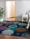 Oceanview Gardens Collection Area Rug - Marina Square Navy Blue  lifestyle 36