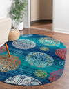Oceanview Gardens Collection Area Rug - Marina Oval Navy Blue  lifestyle 37